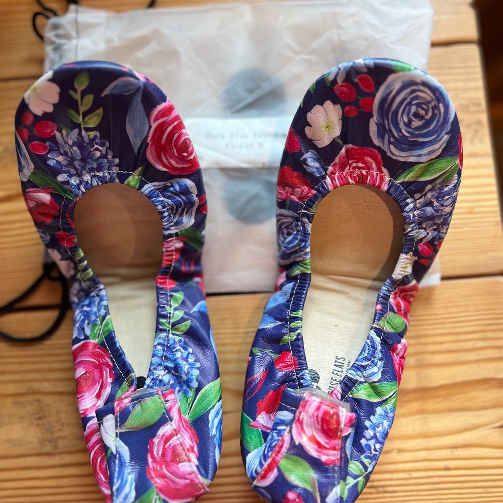 Storehouse Flats - Dark Blue Freedom Floral